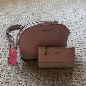 Kate Spade Blush Pink and Beige Crossbody Bag